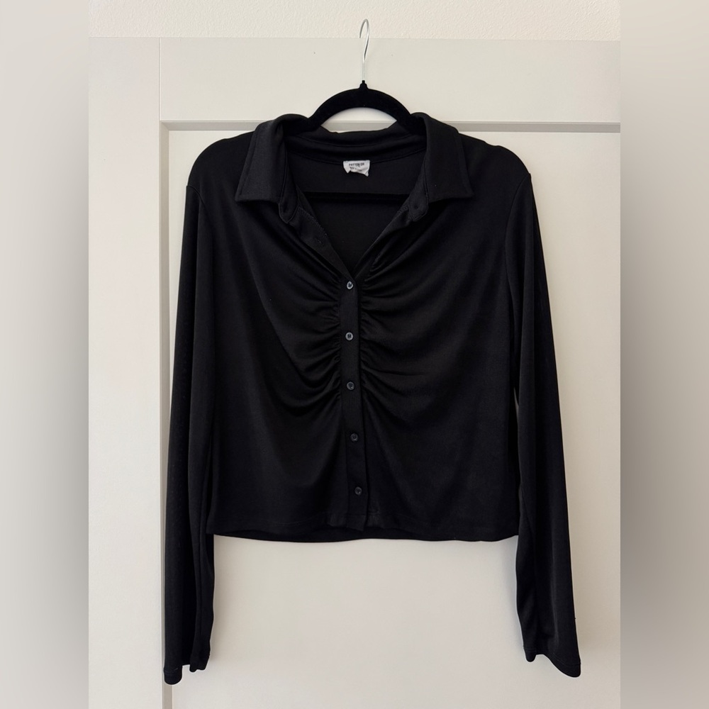 Black Long Sleeve Blouse Shirt